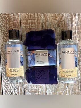 🧼Bath & Body Works CLEAN SLATE 3-in-1 + Bar Soap Bundle🧼
